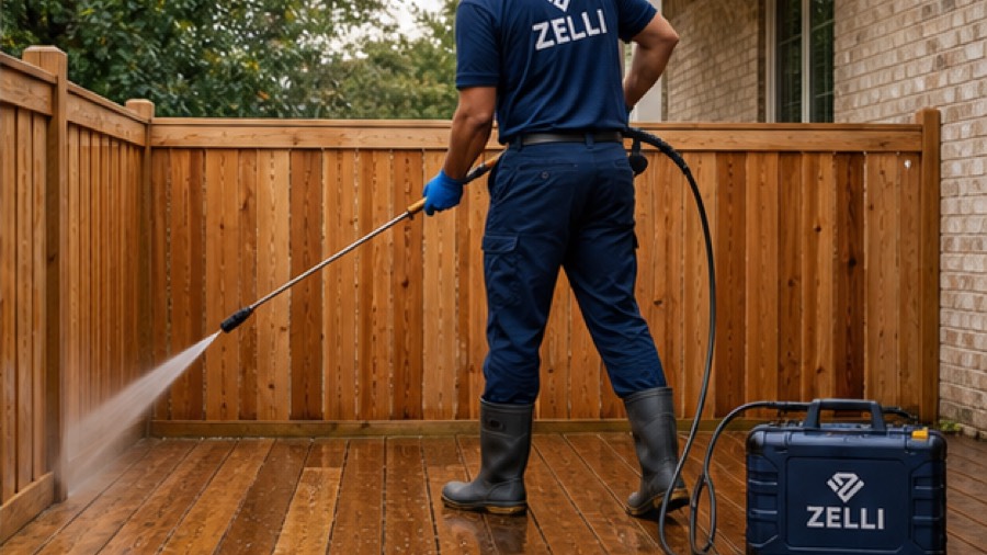 Deck pressure washing
