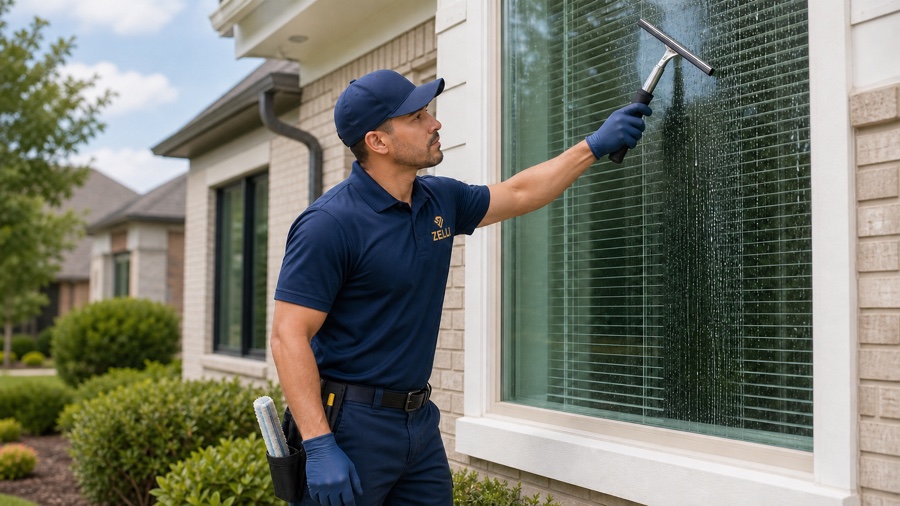 Exterior window cleaning